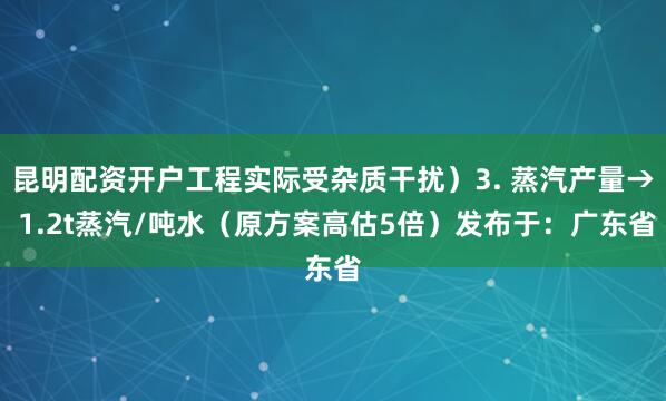 昆明配资开户工程实际受杂质干扰）3. 蒸汽产量→ 1.2t蒸汽/吨水（原方案高估5倍）发布于：广东省
